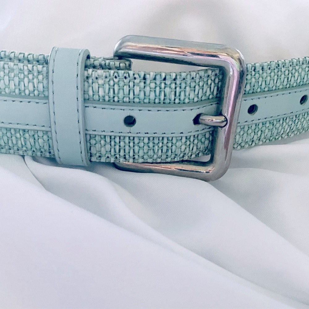 MCM Stylish Light Blue Woven Belt